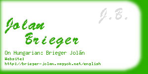 jolan brieger business card